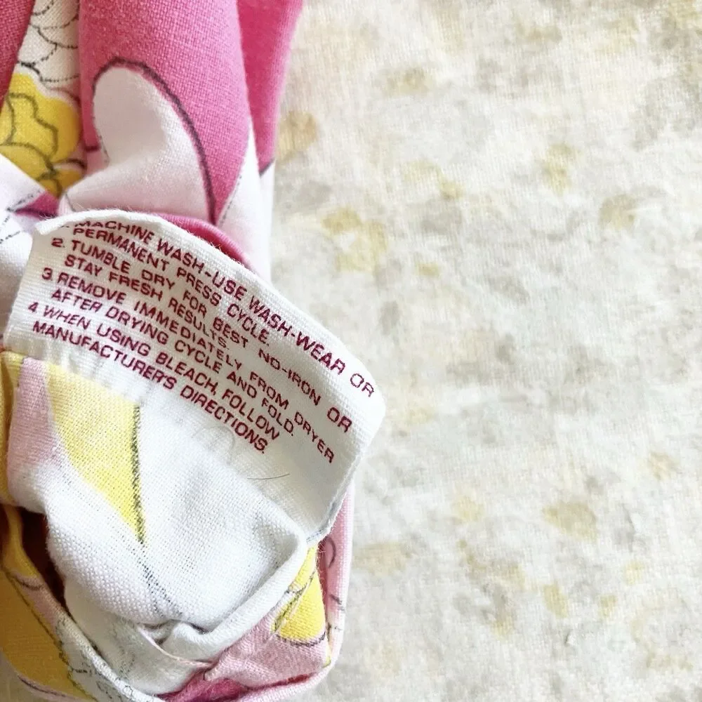 Pls Read Vtg Cannon Monticello Blossom Festival Pink 2 Pillowcases Flower Print